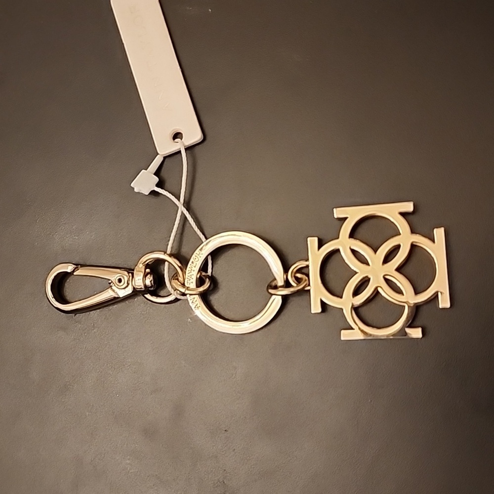 Ann Taylor Gold Tone Clip On Bag Charm Contemporary Design